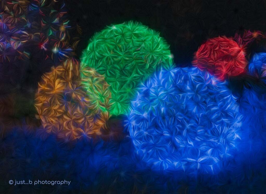 globes decorated with holiday lights - abstract