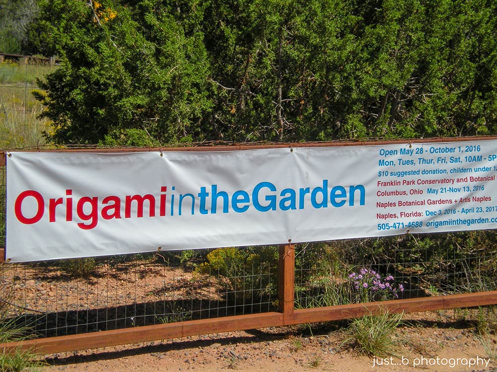 Origami in the Garden 2016 exhibit sign.
